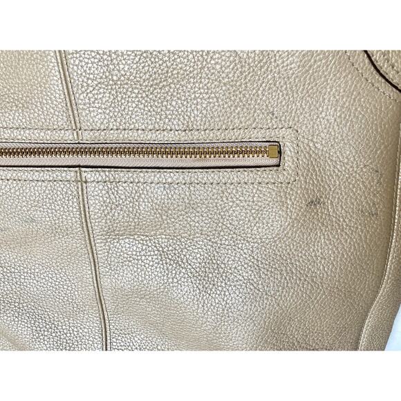 Coach Penelope Cream Champaign Metallic Leather Tote Bag Purse And Wallet Fold - Picture 9 of 16